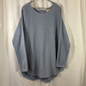 Women's Michael Kors Blue Crew Neck Sweater Tunic Zipper Back Size XL